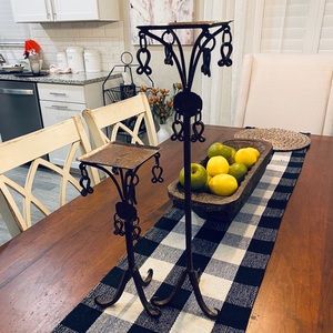 Elegant Black Iron Candle Holders